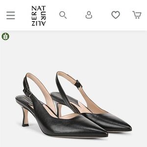 Black Slingback Kitten Heels